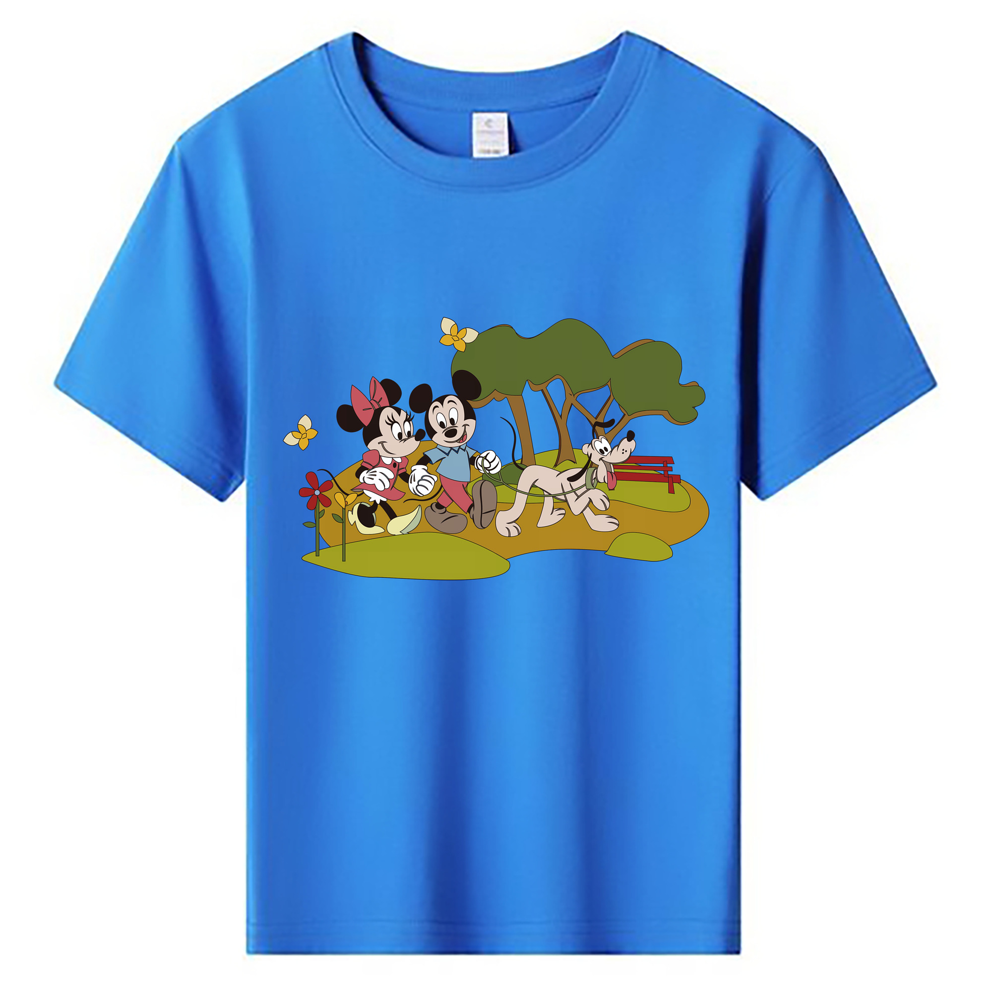（画像用） ミッキーマウス Mickey Mouse 綿100％キッズTシャツ（フロントプリント）